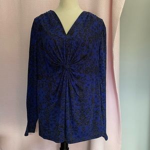JMS JUST MY SIZE Royal blue and black knit tunic size 3X.